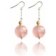 Earrings silver & rose quartz