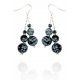 Earrings silver & obsidian